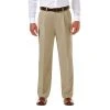 Men's Haggar® Cool 18® PRO Classic-Fit Wrinkle-Free Pleated Expandable Waist Pants -Haggar Sales 2613117 Khaki
