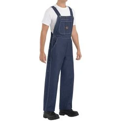 Red Kap Men's Classic-Fit Denim Bib Overalls