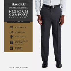 Men’s Haggar® Premium Comfort Expandable-Waist Classic-Fit Stretch Flat-Front Dress Pants -Haggar Sales 3077966 ALT3