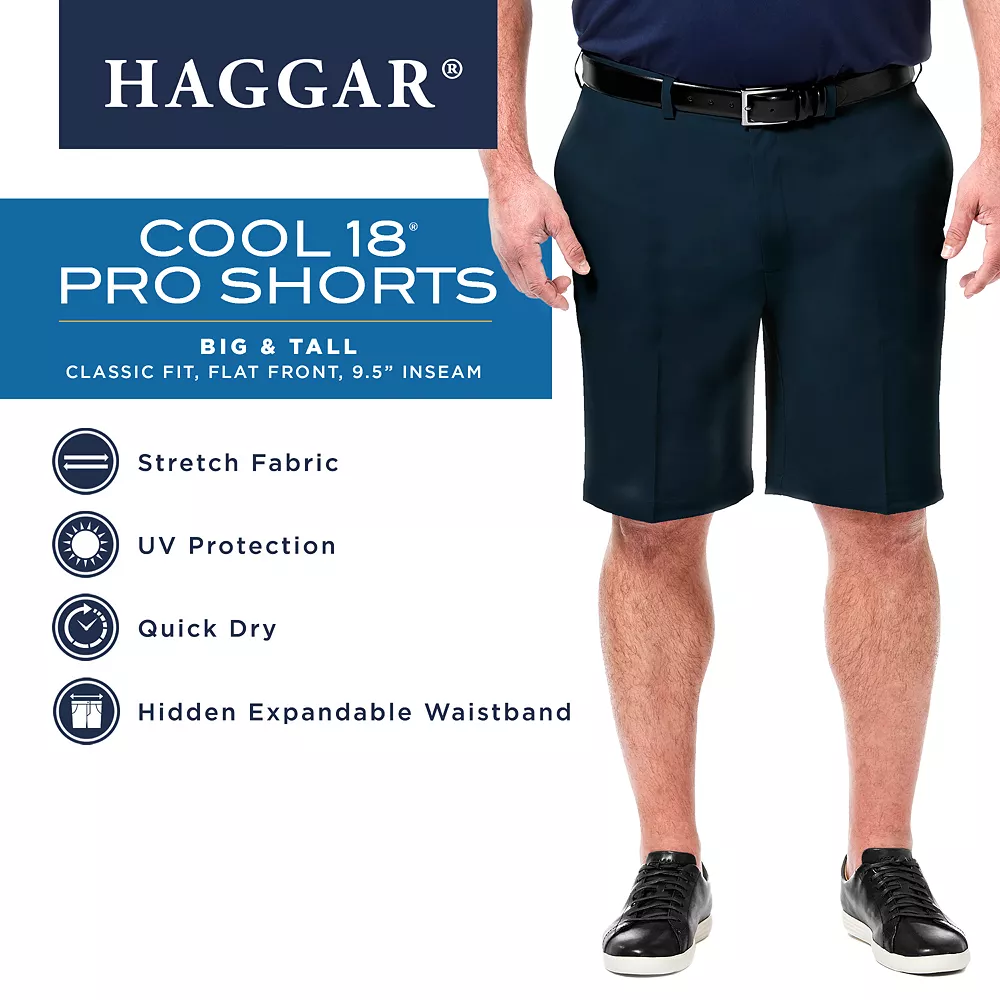 Big & Tall Haggar® Cool 18 PRO Classic-Fit Pleated Shorts 6 Big & Tall Haggar® Cool 18 PRO Classic-Fit Pleated Shorts - Image 4