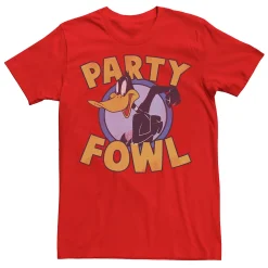Licensed Character Men's Looney Tunes Party Fowl Daffy Portrait Graphic Tee