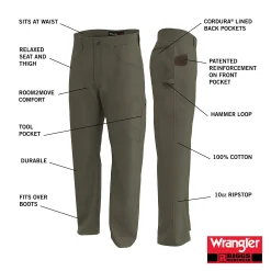 Wrangler Men's Wranger RIGGS Carpenter Pant -Haggar Sales 3972902 ALT99