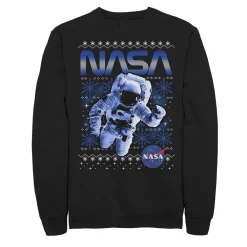 Licensed Character Men's NASA Astronaut Santa Hat Sweatshirt