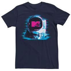 Licensed Character Men's MTV Astronaut Static Tech Logo Helmet Tee
