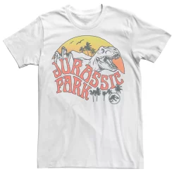 Licensed Character Men's Jurassic Park Retro T-Rex Sunset Logo Tee