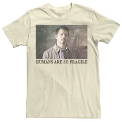 Licensed Character Men's Supernatural Castiel Humans Are So Fragile Portrait Tee