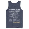 Licensed Character Men's Star Wars Gold Millennium Falcon Schematics Tank -Haggar Sales 4224458 Navy