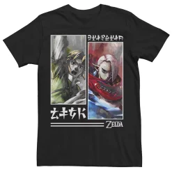 Licensed Character Men's Nintendo The Legend Of Zelda Skyward Sword Link And Ghirahim Water Color Panel Tee