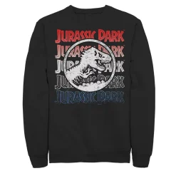 Jurassic World Men's Jurassic Park Red White And Blue Title Graphic Graphic Sweatshirt