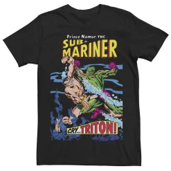 Licensed Character Men's Marvel Prince Namor The Sub-Mariner Cry Triton Tee