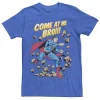 Licensed Character Men's DC Comics Superman Come At Me Bro Text Poster Tee -Haggar Sales 4340389 Royal Heather