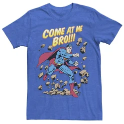 Licensed Character Men's DC Comics Superman Come At Me Bro Text Poster Tee