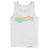 Licensed Character Men's Star Wars The Mandalorian The Child Rainbow Chest Lines Tank -Haggar Sales 4379176 White