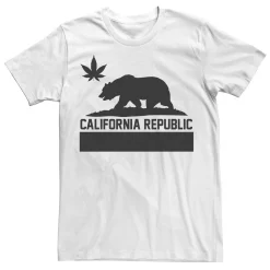 Licensed Character Men's California Republic Weed Flag Tee