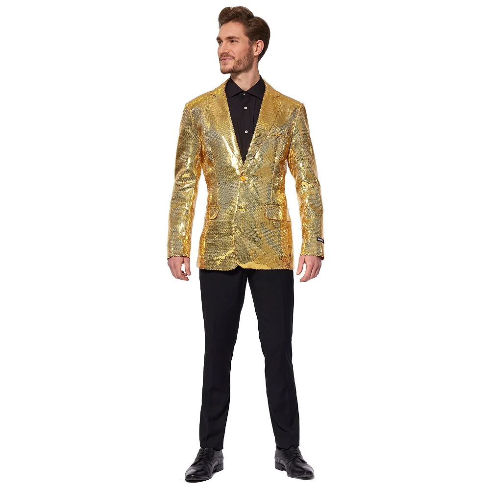Men's Suitmeister Gold-Tone Sequin Novelty Blazer By OppoSuits 3 Men's Suitmeister Gold-Tone Sequin Novelty Blazer By OppoSuits