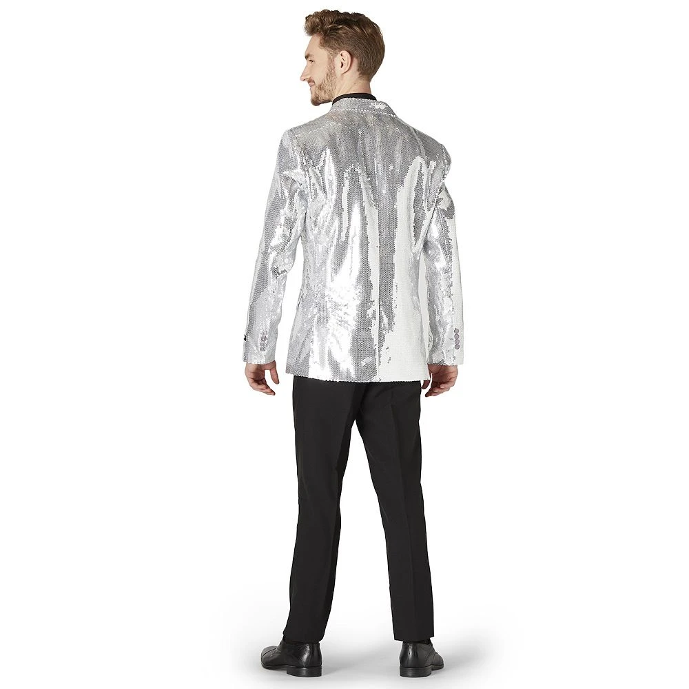 Men's Suitmeister Silver-Tone Sequin Novelty Blazer By OppoSuits 3 Men's Suitmeister Silver-Tone Sequin Novelty Blazer By OppoSuits - Image 2