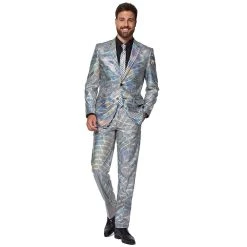 Men's OppoSuits Discoballer Slim-Fit Novelty Suit & Tie Set