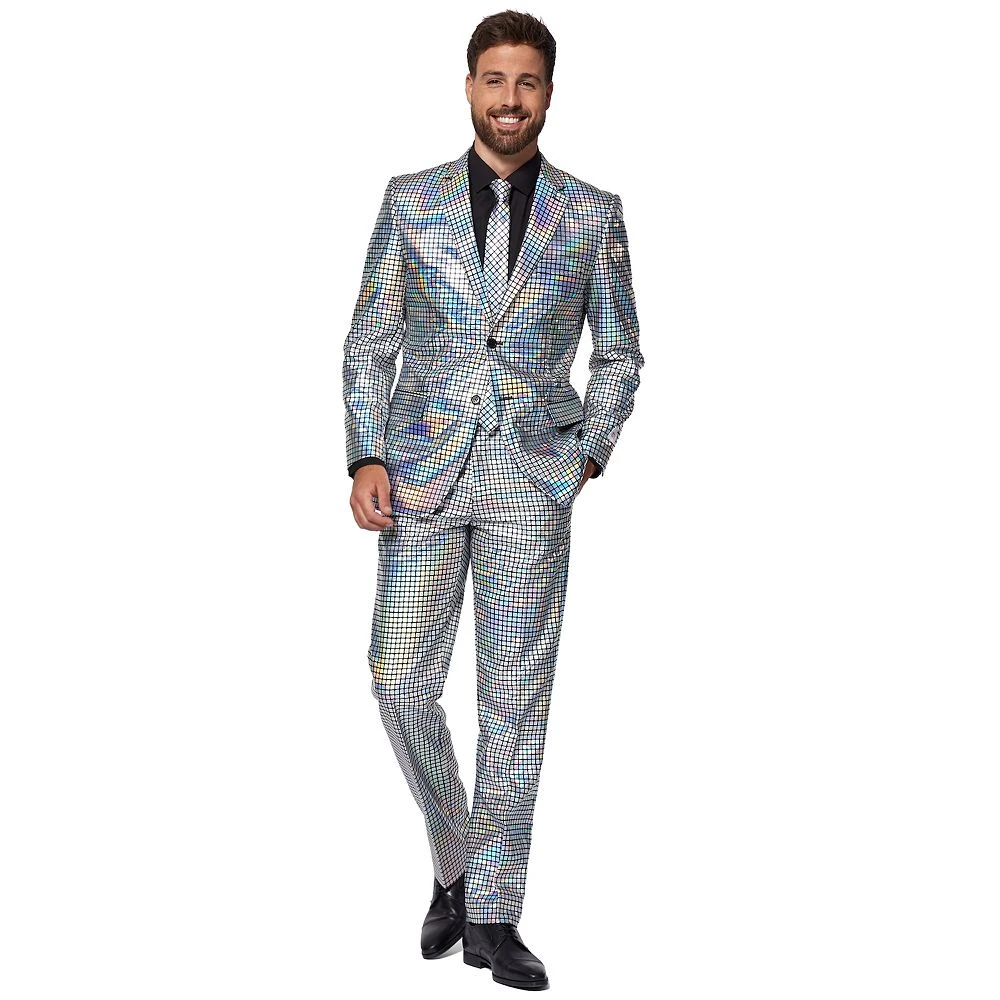 Men's OppoSuits Discoballer Slim-Fit Novelty Suit & Tie Set 3 Men's OppoSuits Discoballer Slim-Fit Novelty Suit & Tie Set