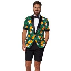 Men's OppoSuits Tropical Treasure Novelty Summer Tuxedo Suit & Tie Set
