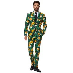 Men's OppoSuits Tropical Treasure Flower Novelty Suit & Tie Set