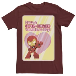 Licensed Character Men's Marvel Iron Man Have A Super-Charged Day Valentine Card Tee