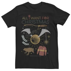 Licensed Character Men's Harry Potter Christmas All I Want For Christmas Accessories Tee