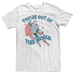 Big & Tall DC Comics Valentine's Day Superman "You're Out Of This World" Tee