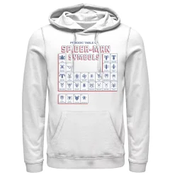 Licensed Character Men's Marvel Spider-Man Periodic Table Of Spider-Man Symbols Hoodie