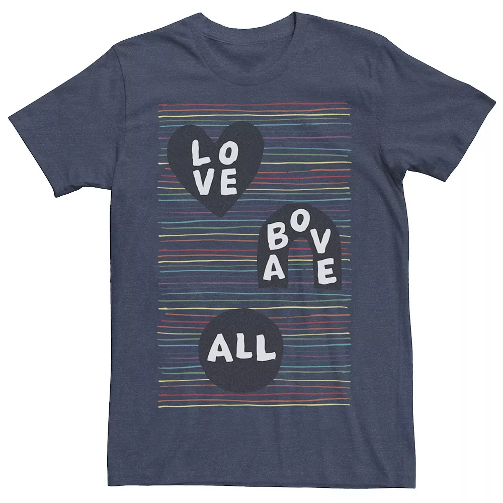 Licensed Character Men's Loveaboveall Text Tee 3 Licensed Character Men's Loveaboveall Text Tee