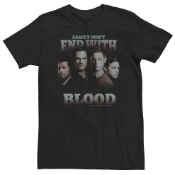 Licensed Character Big & Tall Supernatural Group Shot Family Don't End With Blood Tee