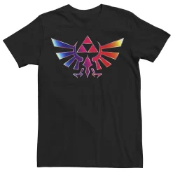 Licensed Character Men's Zelda Pride Hylian Crest Rainbow Gradient Fill Tee