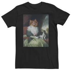 Licensed Character Big & Tall Fifth Sun Vintage Cat And Dog Painting Tee