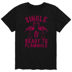 Licensed Character Men's Single And Ready To Flamingle Tee