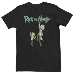 Licensed Character Big & Tall Rick & Morty Fist Pump Celebration Tee