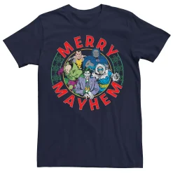 Licensed Character Men's Justice League Merry Mayhem Circular Logo Tee