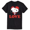 License Big & Tall Peanuts Love Snoopy Tee -Haggar Sales 6032831 Black