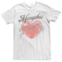 Licensed Character Men's Trendy Memphis Music Notes Beating Heart Tee